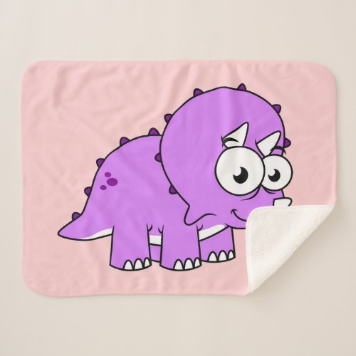 Cute Illustration Of A Triceratops Sherpa Blanket