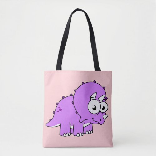 Cute Illustration Of A Triceratops Tote Bag
