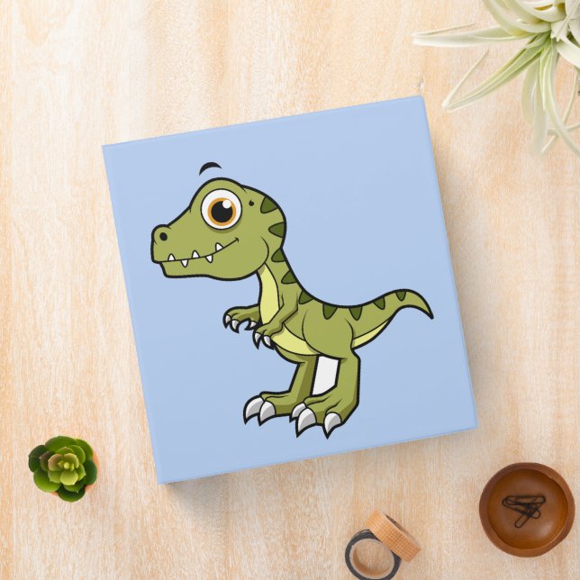 Cute Illustration Of A Tyrannosaurus Rex. 3 Ring Binder (In Situ)