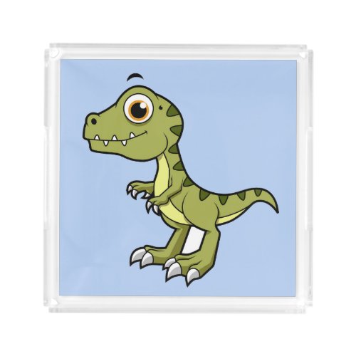 Cute Illustration Of A Tyrannosaurus Rex Acrylic Tray