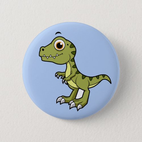 Cute Illustration Of A Tyrannosaurus Rex Button