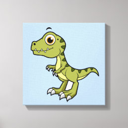 Cute Illustration Of A Tyrannosaurus Rex. Canvas Print
