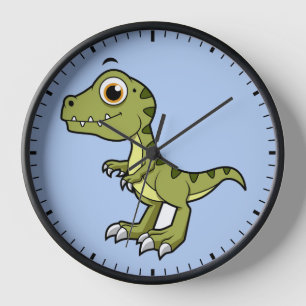 Cute Illustration Of A Tyrannosaurus Rex. Clock
