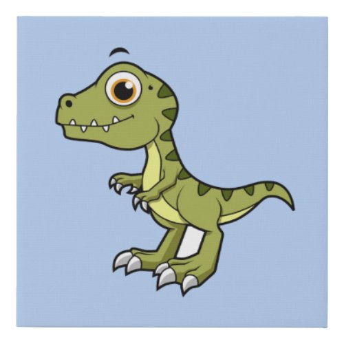 Cute Illustration Of A Tyrannosaurus Rex Faux Canvas Print