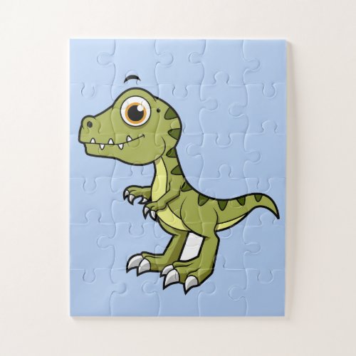 Cute Illustration Of A Tyrannosaurus Rex Jigsaw Puzzle
