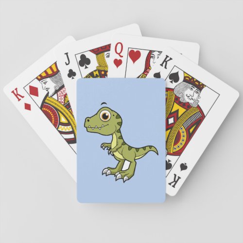 Cute Illustration Of A Tyrannosaurus Rex Playing Cards