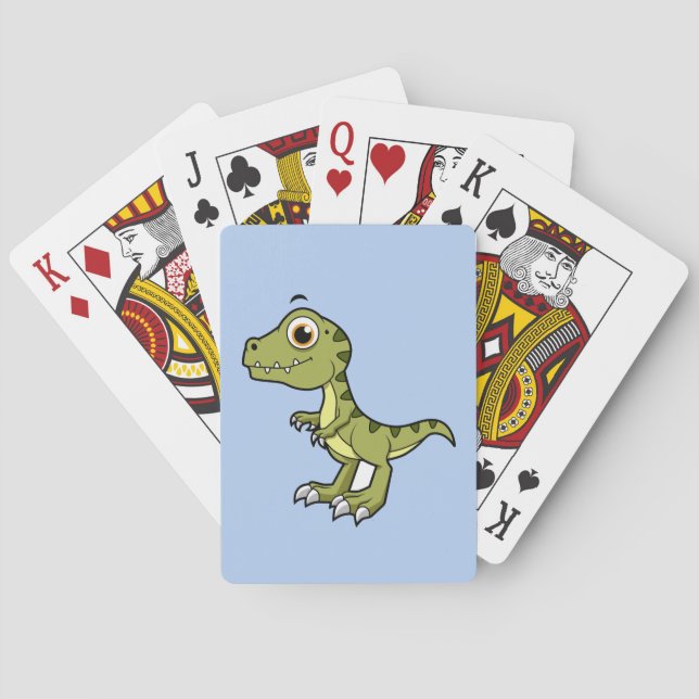 Cute Illustration Of A Tyrannosaurus Rex. Poker Cards (Back)