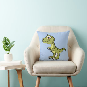 Cute Illustration Of A Tyrannosaurus Rex. Throw Pillow