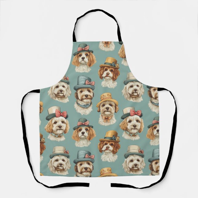 Cute illustration of Dogs in Hats Apron (Front)