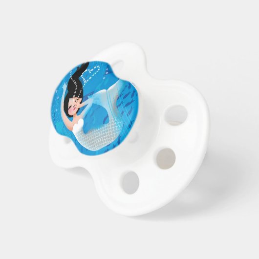 Cute illustration of mermaids' day on the Beach Pacifier (Front Right)