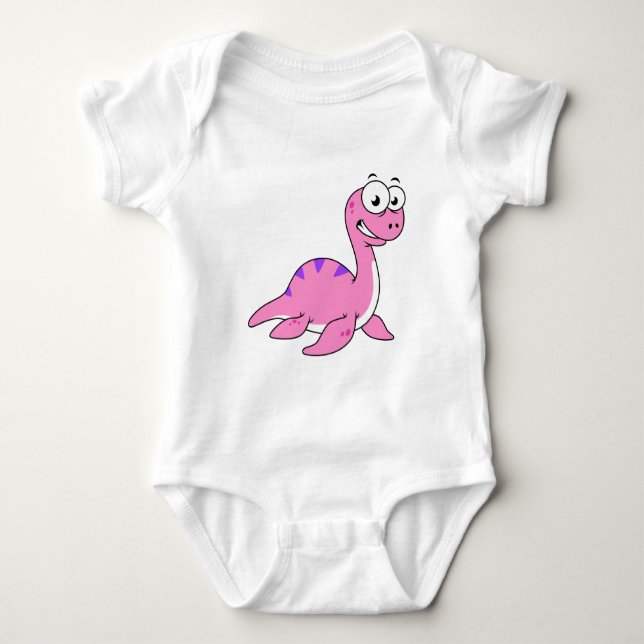 Cute Illustration Of The Loch Ness Monster. Baby Bodysuit (Front)