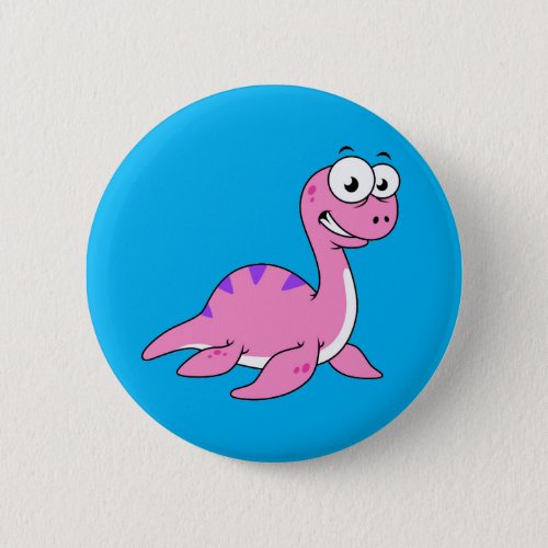 Cute Illustration Of The Loch Ness Monster Button