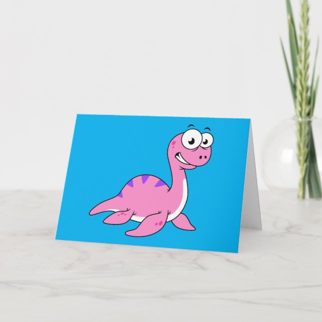 Cute Illustration Of The Loch Ness Monster. Card (Front)