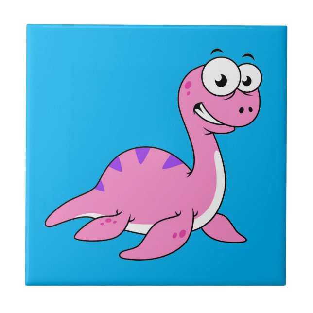 Cute Illustration Of The Loch Ness Monster. Ceramic Tile (Front)