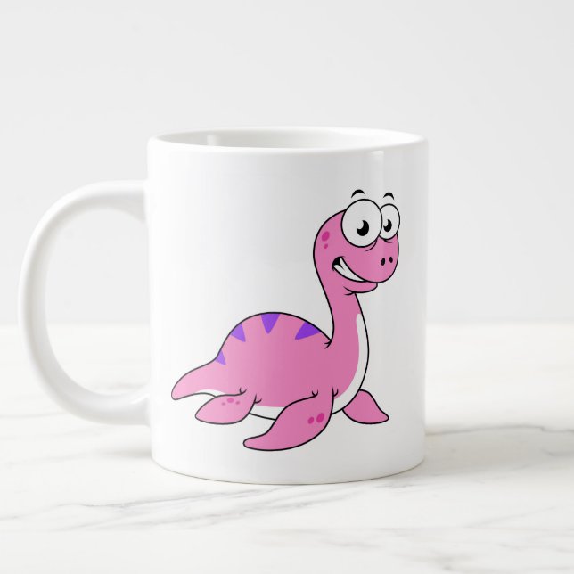 Cute Illustration Of The Loch Ness Monster. Giant Coffee Mug (Left)