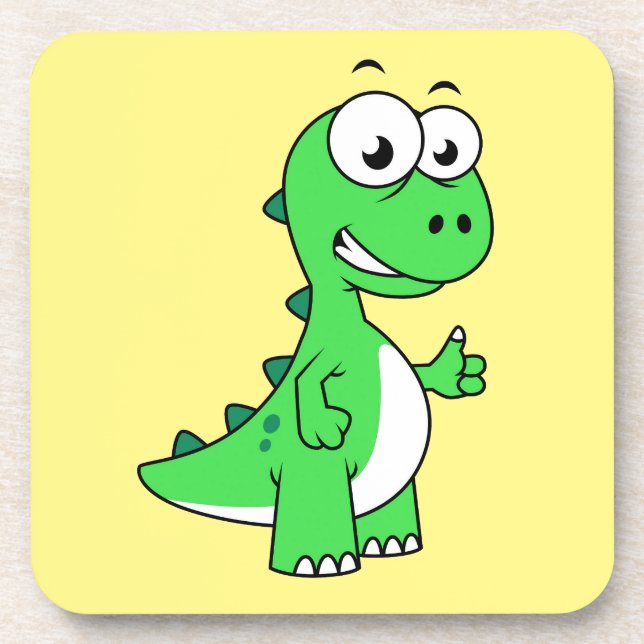 Cute Illustration Of Tyrannosaurus Rex. 2 Beverage Coaster (Front)