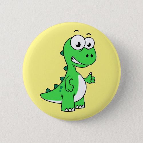 Cute Illustration Of Tyrannosaurus Rex 2 Button