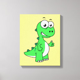 Cute Illustration Of Tyrannosaurus Rex. 2 Canvas Print