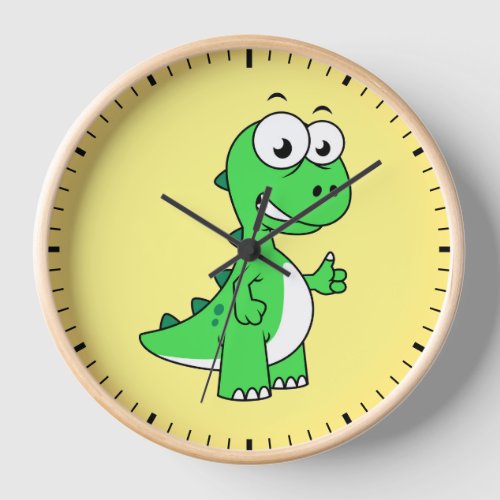 Cute Illustration Of Tyrannosaurus Rex 2 Clock