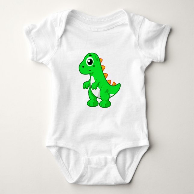 Cute Illustration Of Tyrannosaurus Rex. Baby Bodysuit (Front)