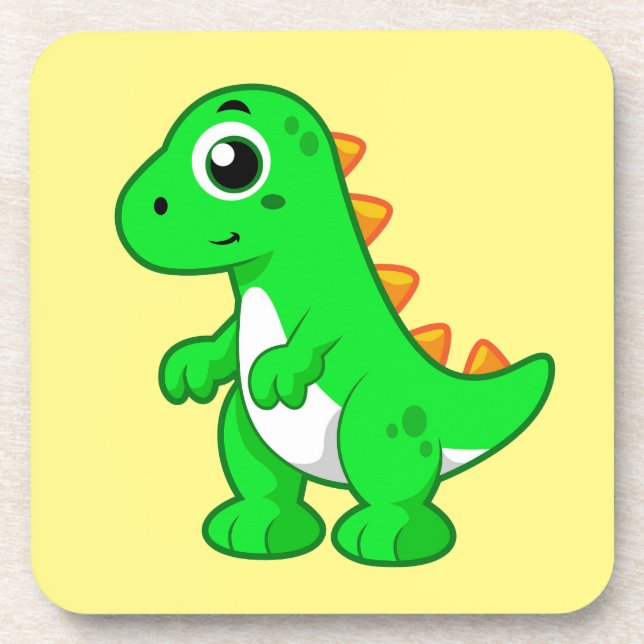 Cute Illustration Of Tyrannosaurus Rex. Beverage Coaster (Front)