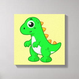 Cute Illustration Of Tyrannosaurus Rex. Canvas Print