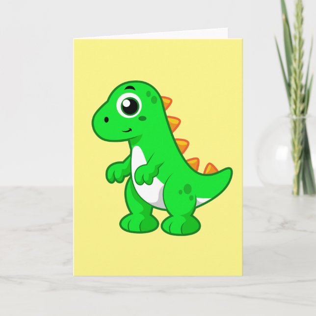 Cute Illustration Of Tyrannosaurus Rex. Card (Front)
