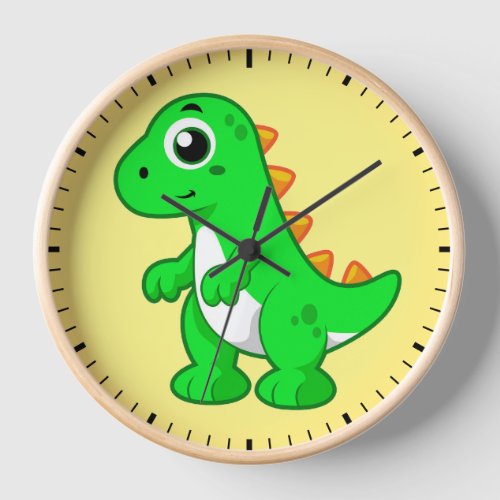 Cute Illustration Of Tyrannosaurus Rex Clock