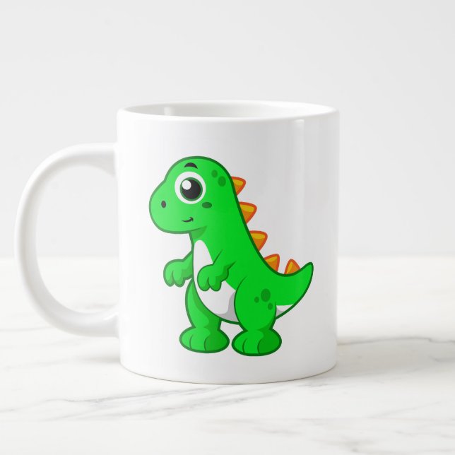 Cute Illustration Of Tyrannosaurus Rex. Giant Coffee Mug (Left)