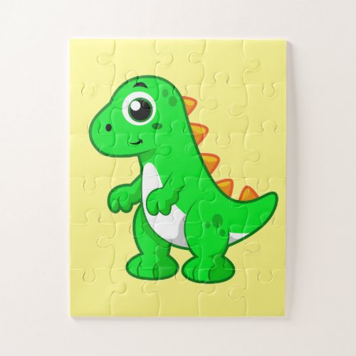 Cute Illustration Of Tyrannosaurus Rex Jigsaw Puzzle