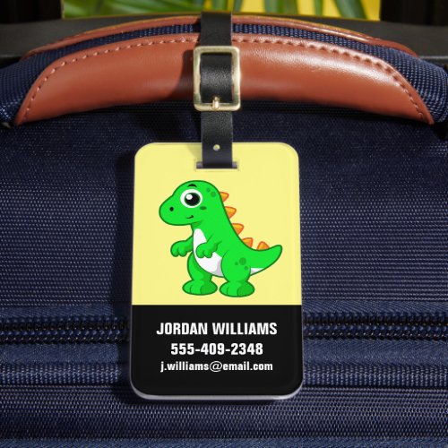 Cute Illustration Of Tyrannosaurus Rex Luggage Tag