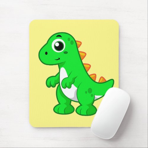 Cute Illustration Of Tyrannosaurus Rex Mouse Pad