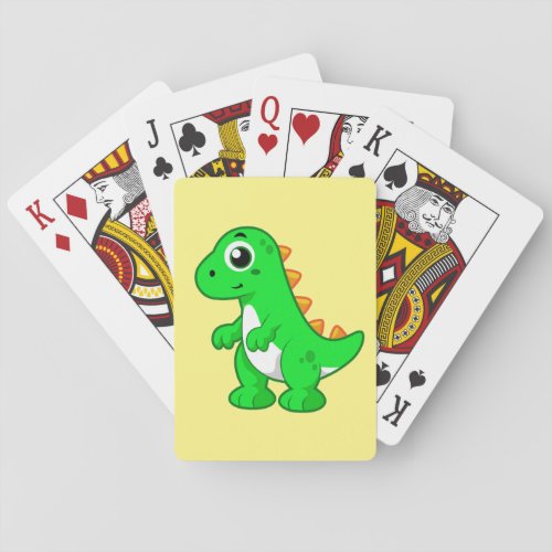 Cute Illustration Of Tyrannosaurus Rex Playing Cards
