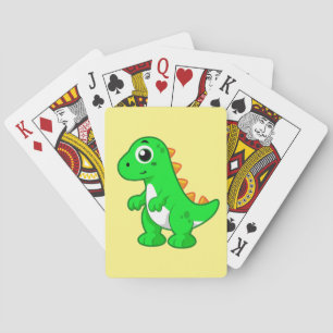 Cute Illustration Of Tyrannosaurus Rex. Poker Cards