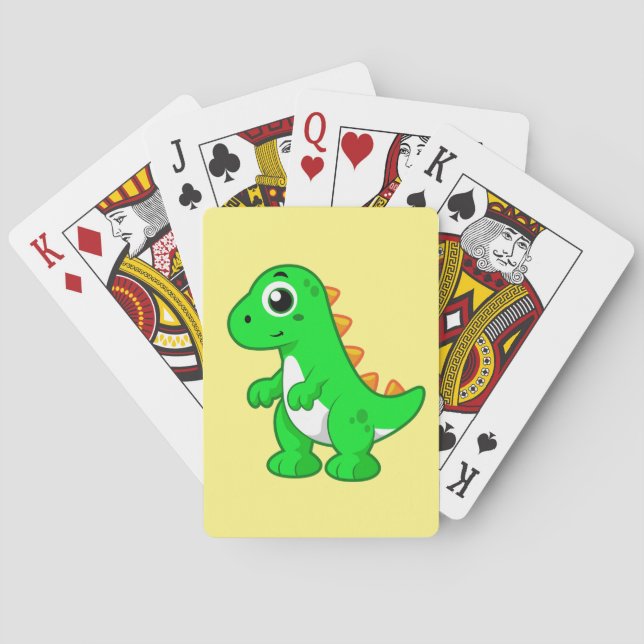Cute Illustration Of Tyrannosaurus Rex. Poker Cards (Back)