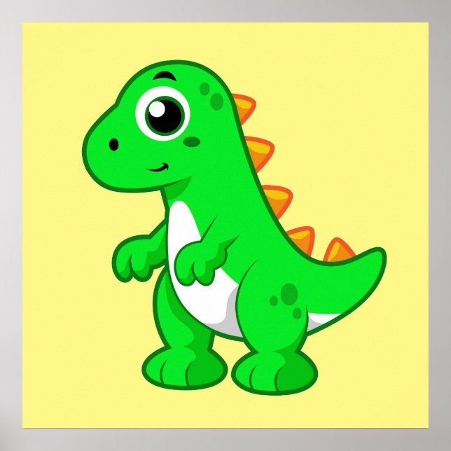 Cute Illustration Of Tyrannosaurus Rex. Poster (Front)