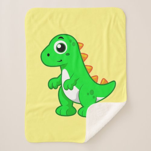 Cute Illustration Of Tyrannosaurus Rex Sherpa Blanket