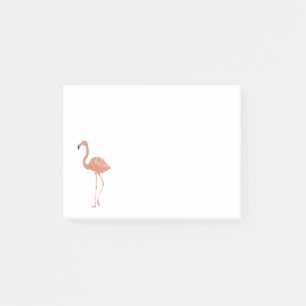 Cute illustration red flamingo linocut Post-it Notes
