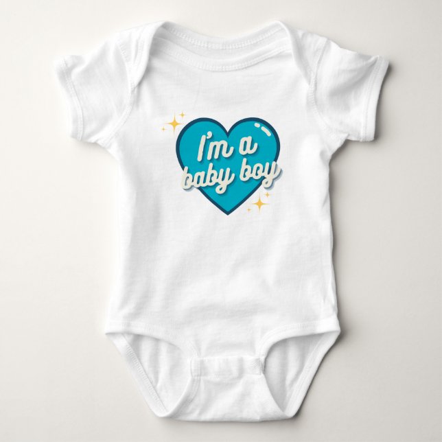Cute I'm A Baby Boy Surprise Gender Baby Bodysuit (Front)