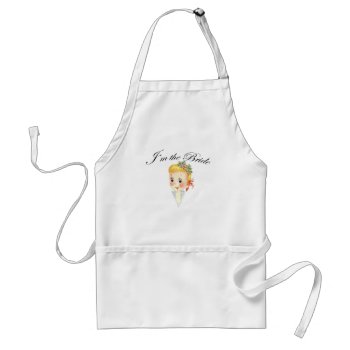Cute I'm The Bride Hen Party Bridal Shower Adult Apron by VintageEnchantment at Zazzle
