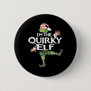 Cute I'm The Quirky Elf Family Matching Christmas Button
