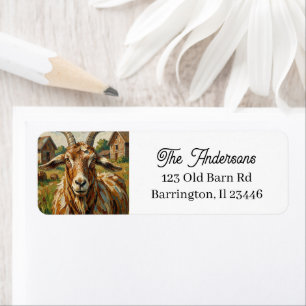 Cute Impastos Farm Animal Goat Label