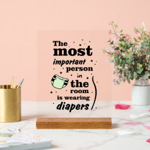 Cute important baby unisex nursery acrylic sign