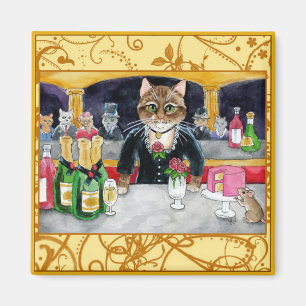 Cute impressionist cat, mouse, Manet, Paris Magnet