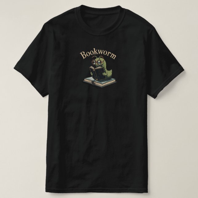 Cute Inchworm Reading Tee – Bookworm (Design Front)