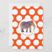 Cute Indian Elephant Rustic Baby Shower Bingo Game Invitation (Back)