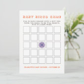 Cute Indian Elephant Rustic Baby Shower Bingo Game Invitation (Standing Front)
