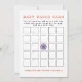 Cute Indian Elephant Rustic Baby Shower Bingo Game Invitation (Front)