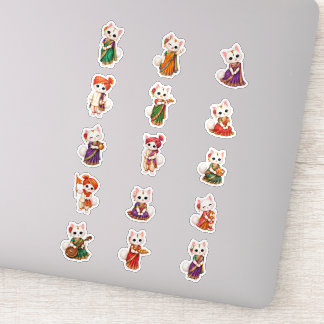 Cute Indian Festive Cat Saree Sherwani Sticker