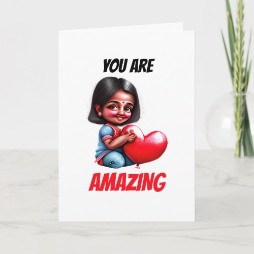 Cute Indian girl you are amazing bff besties Holiday Card